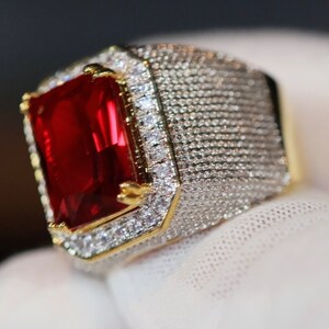 Mens Red Diamond Ring