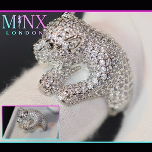 Panther Ring | Iced Out Ring | Fashion Ring | Charm Ring | Silver Panther Ring | Diamond Panther Rings | Ring for Girlfriend | Big Cat Ring