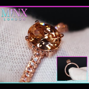 Womens Rose Gold Ring | Rose Gold Engagement Ring | Champagne Diamond Ring | Rose Gold Ring | Engagement Ring | Rose Gold Wedding Ring