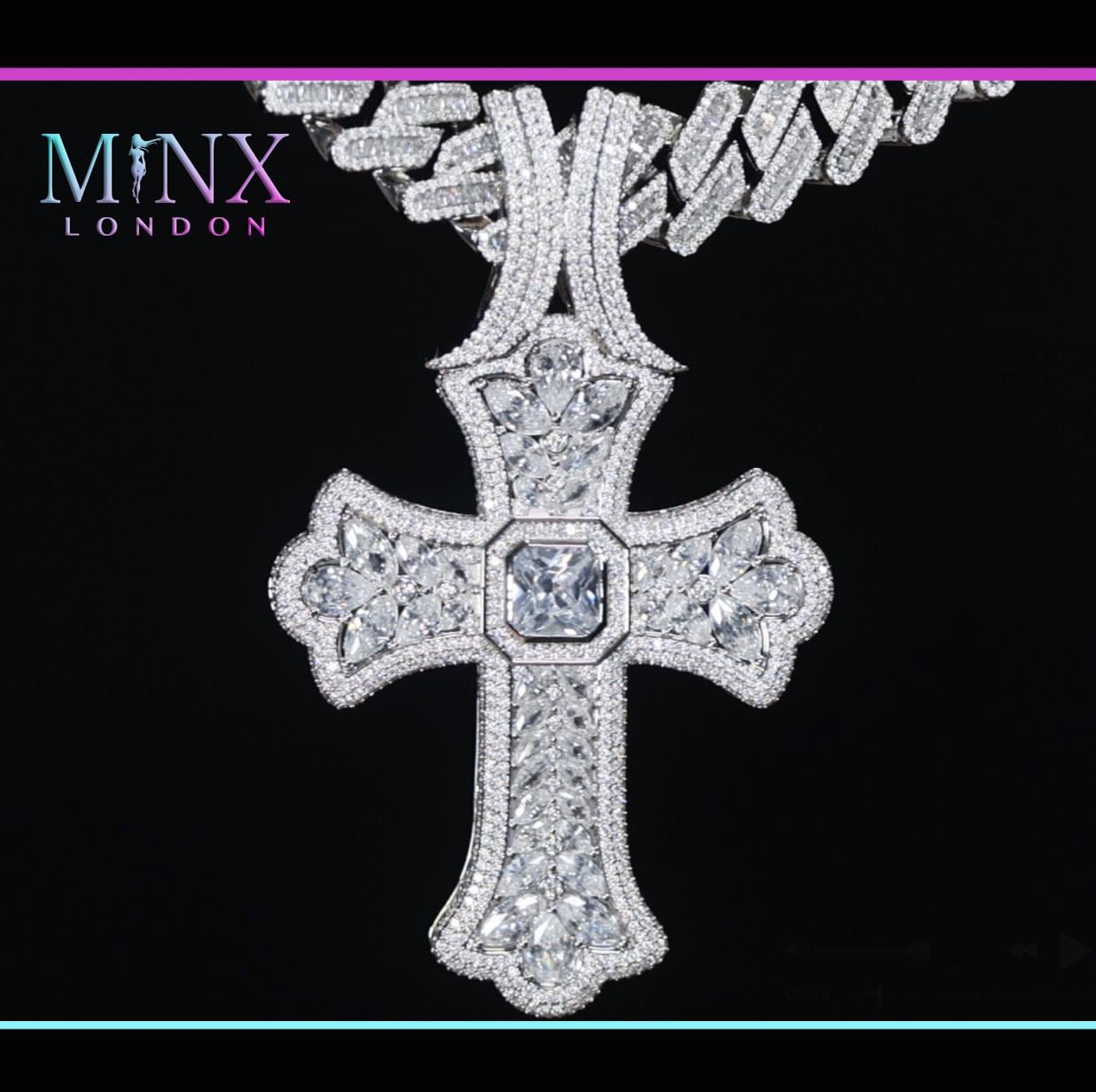 Ciondolo Croce In Argento 925 Con Zirconi - US Jewels - Nuovo Senza Etichetta - Foto 2