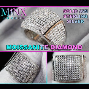 Moissanite Ring | Mens Moissanite Wedding Ring | Womens Big Ring | Hip Hop Ring | Mens Moissanite Ring | Iced Out Ring | Iced Out Rings