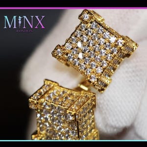 Mens Gold Diamond Earrings | Iced Out Earrings | Womens Earrings | Diamond Ear Studs | Mens Gold Diamond Stud Earrings | Mens Gold Ear Studs