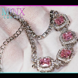 Damen Armband | Diamant Armband | Rosa Diamant Armband | Damen Pink Diamant Armband | Damen Tennis Armband