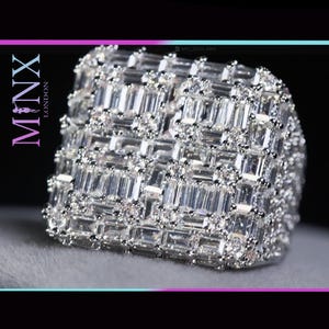 Mens Hip Hop Ring | Mens Baguette Ring | Mens Iced Out Ring | Mens Baguette Diamond Ring | Mens Big Diamond Ring | Iced Out Mens Pinky Ring