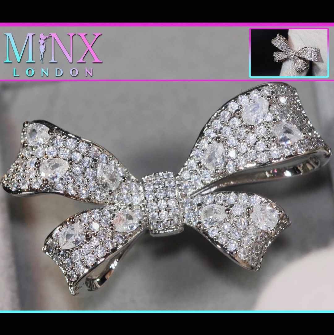 Diamond Ribbon Ring | Ribbon Ring | Bow Ring | Diamond Bow Ring ...