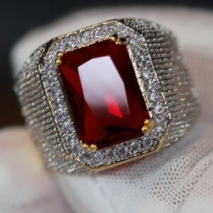 Mens Red Diamond Ring