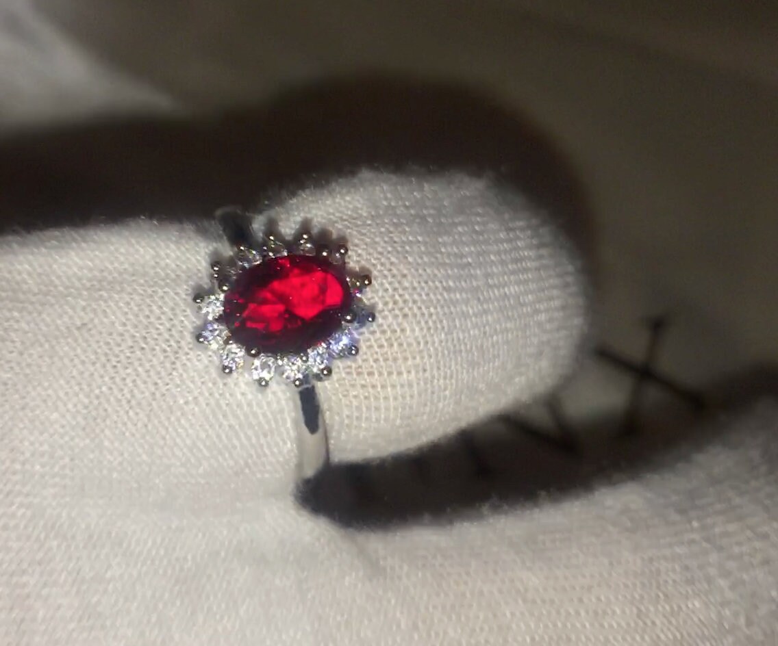 Red Diamond Ring Red Diamond Engagement Ring Red Wedding - Etsy