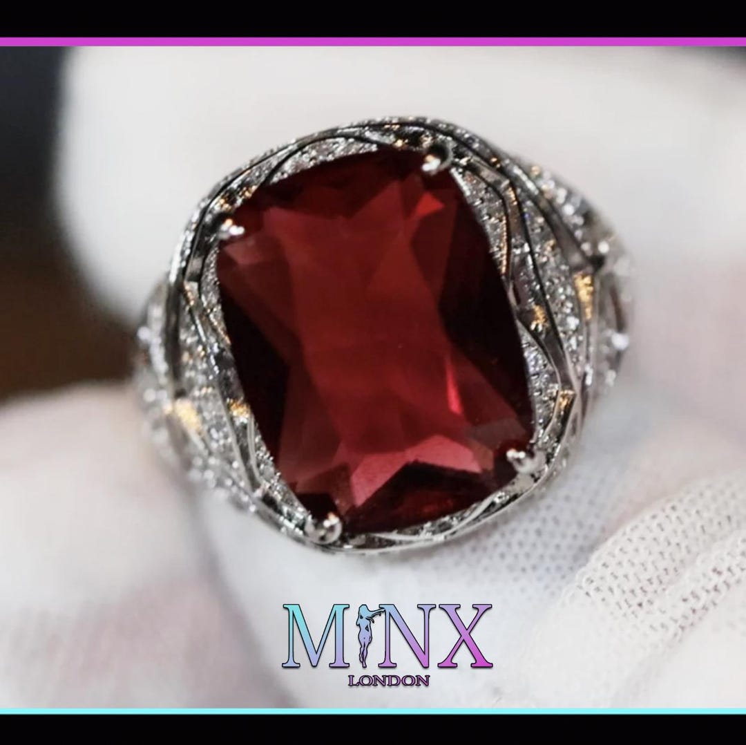 Red Diamond Ring Mens Red Diamond Ring Iced Out Ring Womens Red  Diamond Ring Mens Diamond Ring Big Ring Mens Iced Out Ring