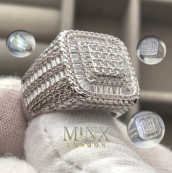 New Stunning Luxury Silver Pave CZ Diamond Ring – Rings Universe