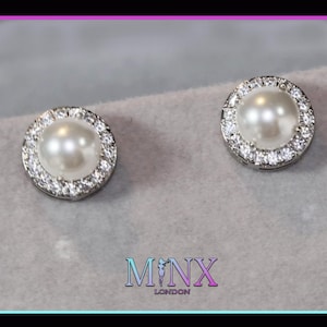 Pearl Earrings | Diamond Pearl Ear Studs | Womens Pearl Earrings | Pearl earrings with Diamonds | Womens Diamond Earrings | Pearl Ear Studs