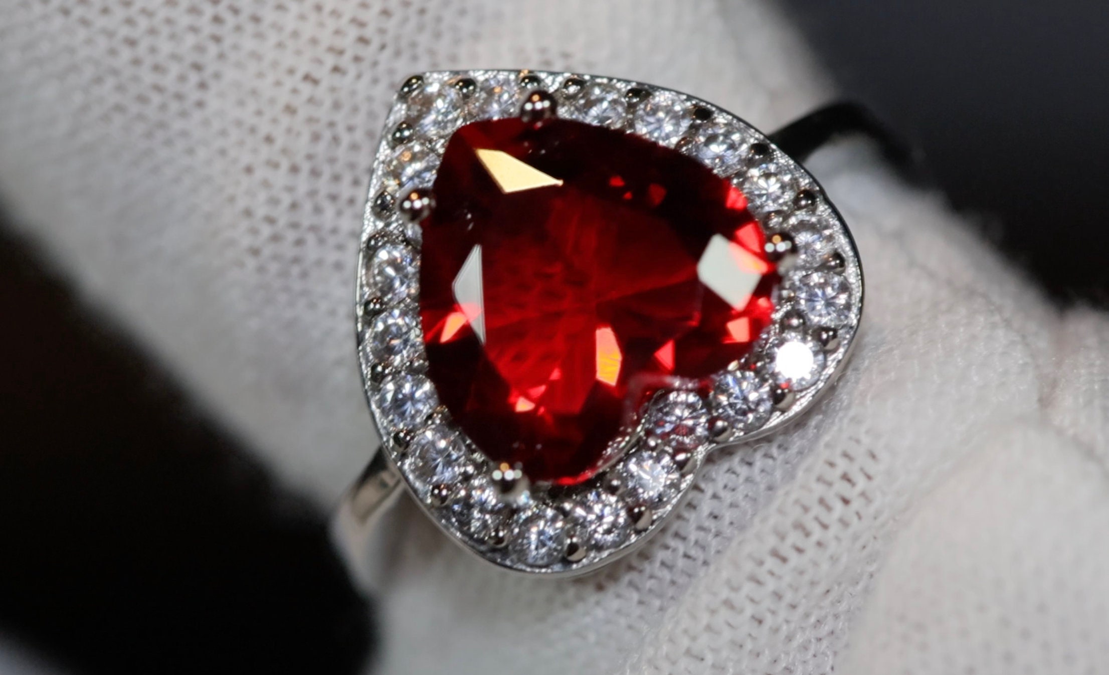 Heart Ring Red Diamond Heart Ring Heart Shape Ring Diamond Heart Ring Womens Red Diamond Ring Engagement Ring Red Diamond Ring Etsy UK