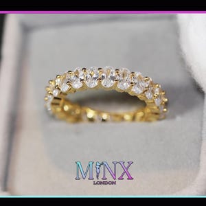 Gold Eternity Ring | Gold Diamond Eternity Ring | Gold Engagement Ring | Gold Wedding Ring | Gold Oval Diamond Ring | Gold Wedding Band