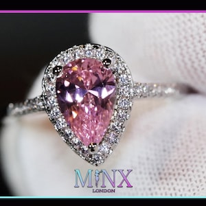 Pink Diamond Ring | Teardrop Ring | Pear Shape Ring | Pink Teardrop Engagement Ring | Pink Pear Cut Diamond Ring | Pink Engagement Ring