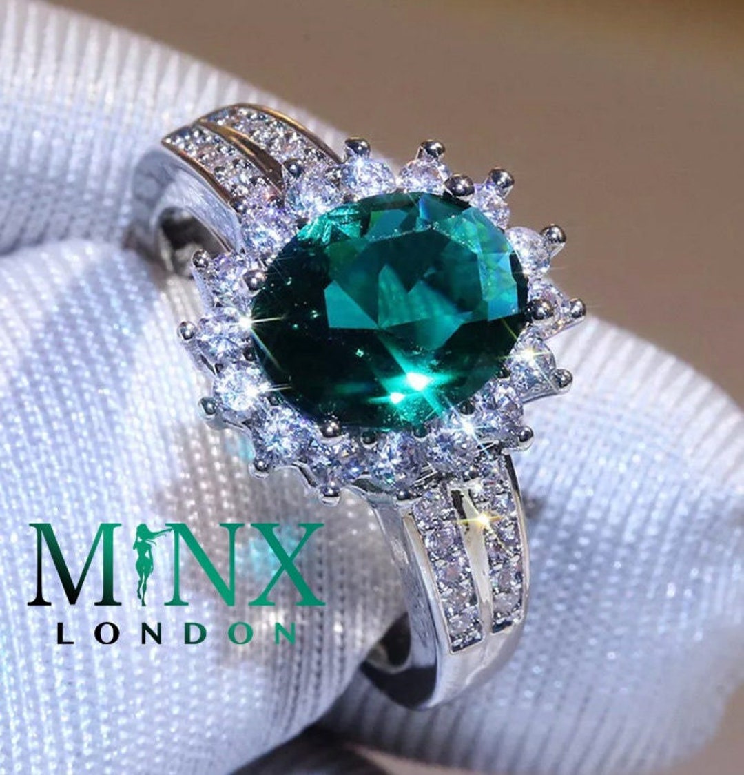 Green Diamond Ring Green Diamond Engagement Ring Emerald - Etsy