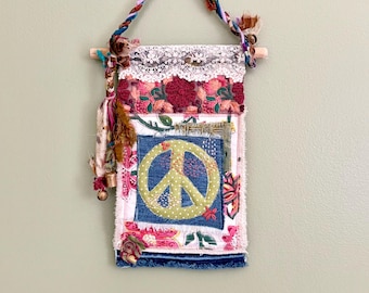 Peace Flag wall hanging, sacred space decor