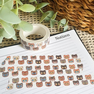 washi tape, cat washi tape, cute washi tape, cute cat design