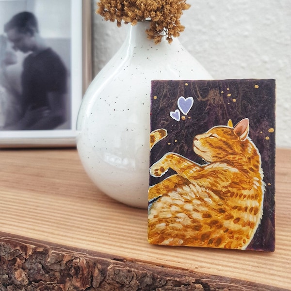 Personalized pet portrait, tiny canvas portrait, pet owner gift, small gift, small present, small acrylic painting, personalized painting