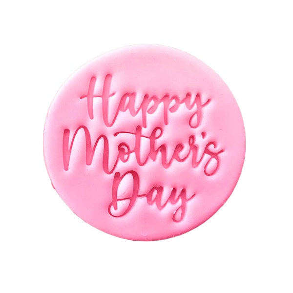 60mm letter happy mother's day plastic embosser stamp cookie cutter