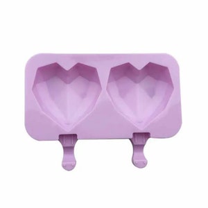 Geometric Heart Cakesicle mold - silicone heart pop mold