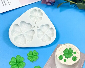 St. Pattys Day Lucky Four Leaf flower Silicone Mold sugar craft fondant tools cake decorating mold baking tool