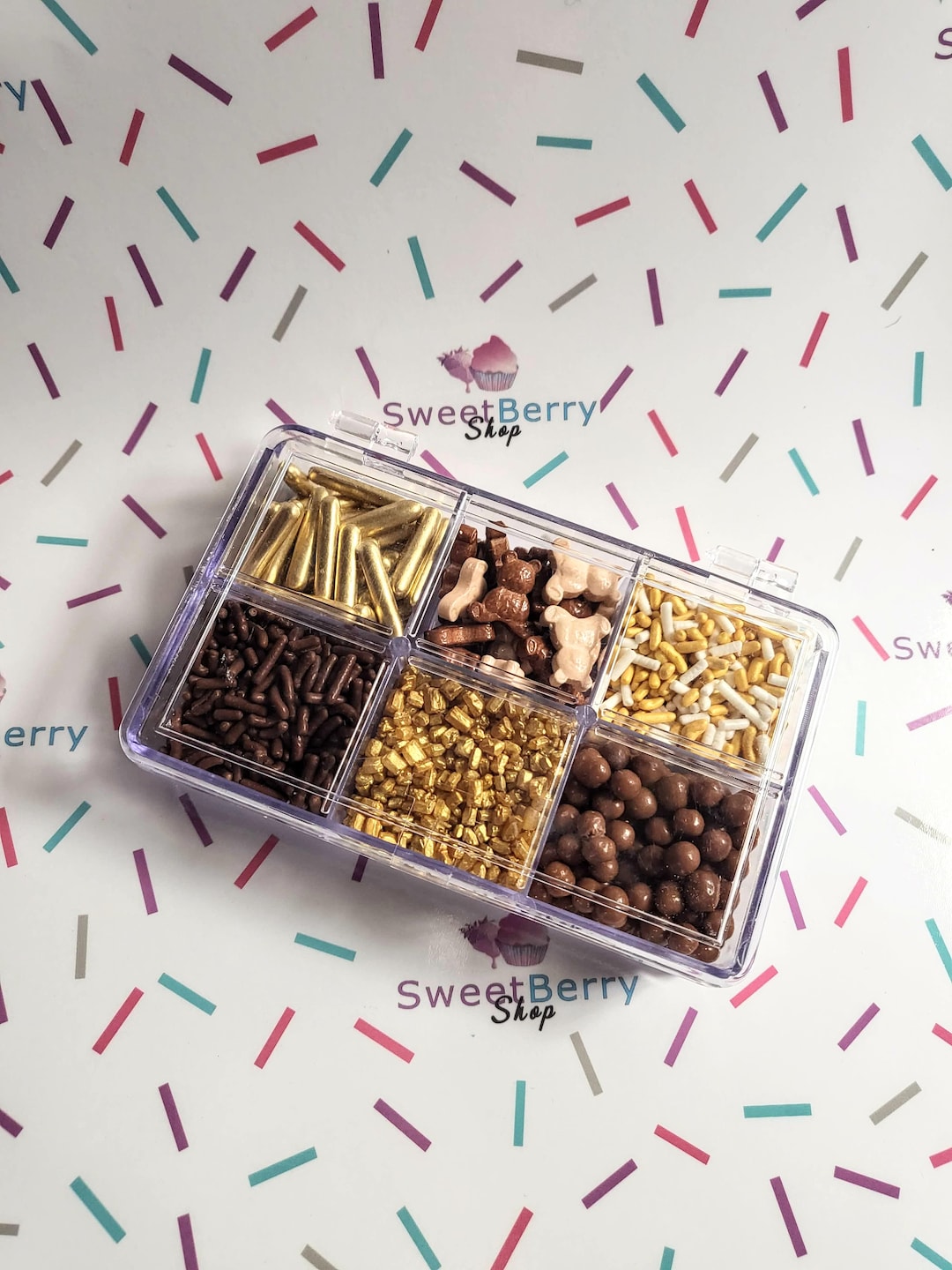 Teddy Bear Sprinkle Box - Brown Gold Teddy Bear Sprinkles - Etsy