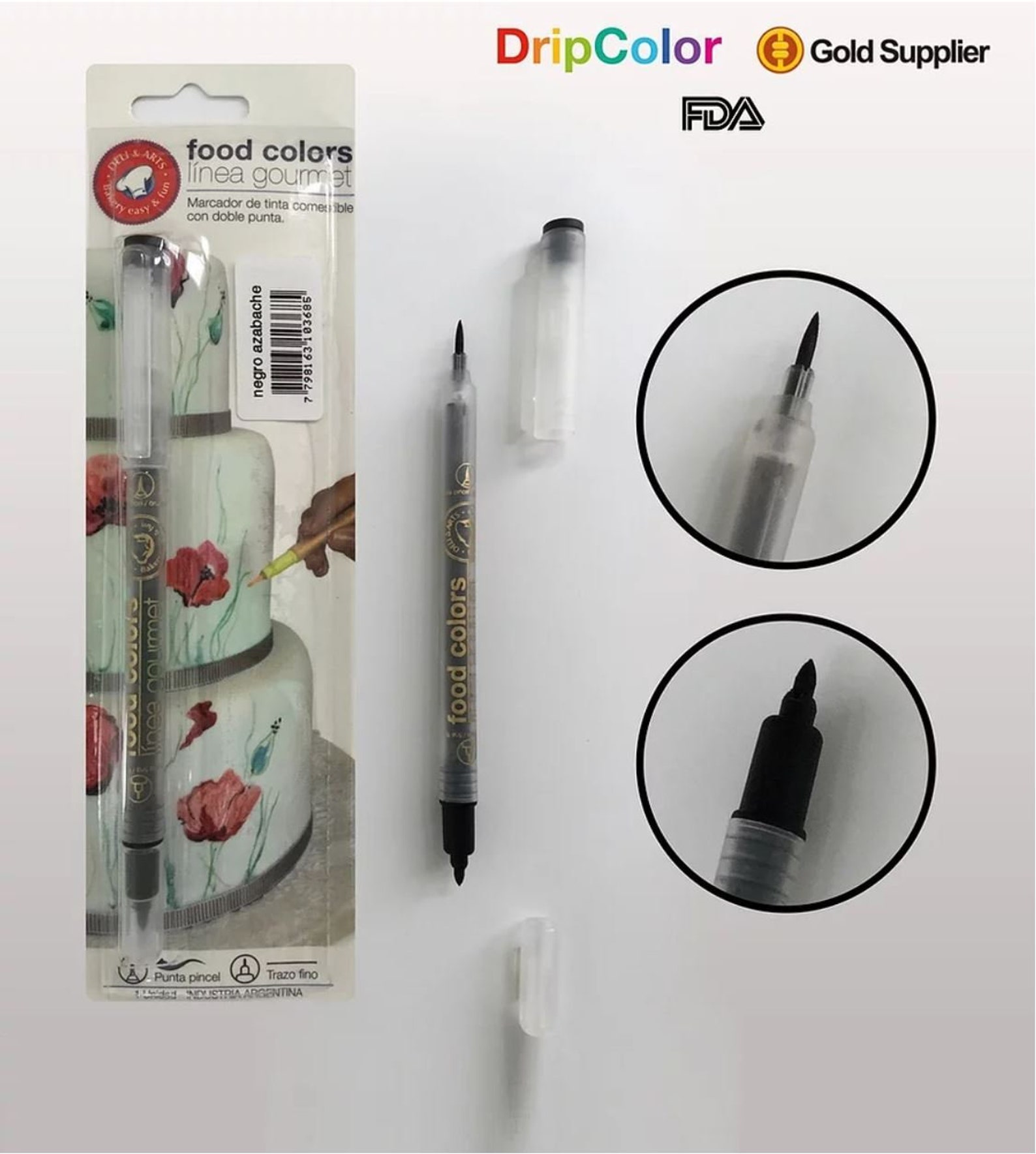 Food Color Ink Marker 2 Tip Pen Gourmet Line - JET BLACK - Etsy