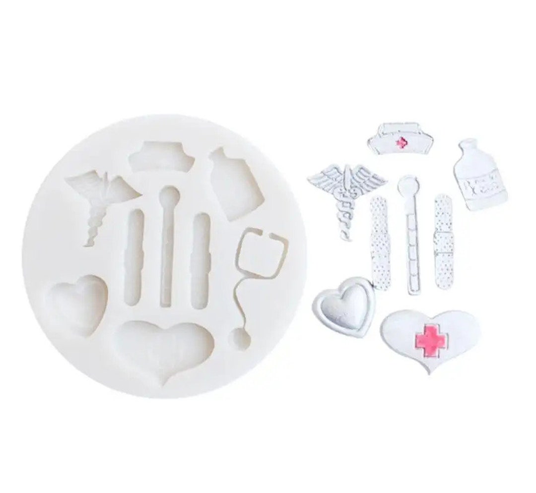 YGCHEN Set Di 4 Stampi In Silicone A Tema Infermiera - Per Torte, Fondant, Cioccolato, Sapone E Resina - Resistenti Al Calore Da -40°C A 230°C - 4