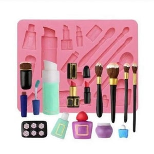 Silicone Makeup Tool Cake Mold – 4-Hole Fondant Chocolate Baking Mould For Sugarcraft