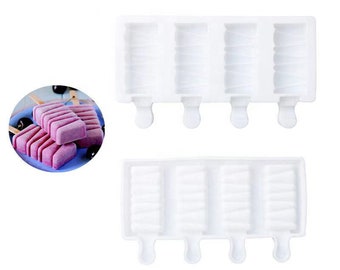 Zig Zag Stripe Mini Cakesicle Mold - Food grade 4 cavity zig zag shape silicone ice cream mold, popsicle mold, Cakesicle molds