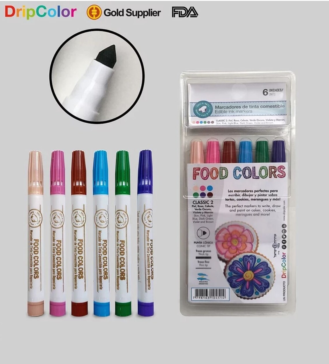 Edible Ink Markers Food Color Markers 6 Pack Etsy