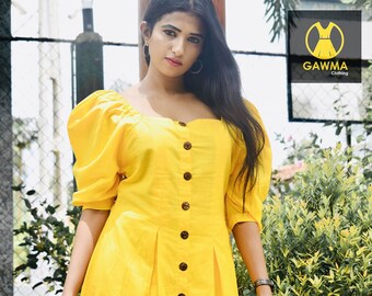 linen frock design