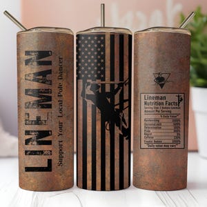 Lineman Tumbler Wrap, Lineman Nutrition Facts, Seamless Funny 20oz Skinny Tumbler Sublimation, Instant PNG Download