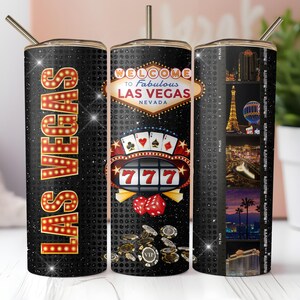 Envoltura para vaso Las Vegas, vaso delgado de 20 oz, sublimación, descarga PNG instantánea