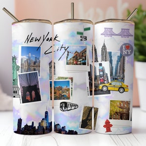 New York Tumbler Wrap, Seamless 20oz Skinny Tumbler Wrap, Instant PNG Download