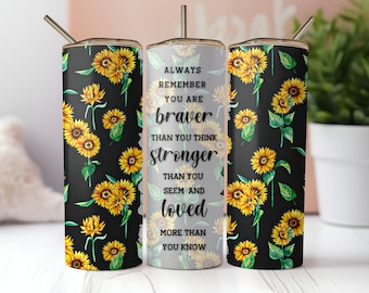 Involucro per bicchiere di girasole, sublimazione per involucro per bicchiere skinny da 20 once senza cuciture, download PNG istantaneo