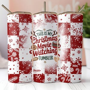 Christmas Movie Tumbler Wrap, 20oz Skinny Tumbler Sublimation Design, Instant PNG Download
