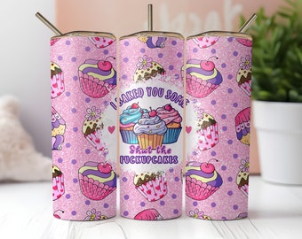 Involucro del bicchiere per cupcake, sublimazione del bicchiere magro senza soluzione di continuità, sarcastico impertinente, glitter rosa senza soluzione di continuità, download PNG istantaneo
