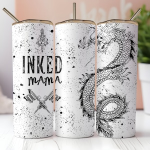 Inchiostrato Mama Tumbler Wrap, sublimazione tumbler magro da 20 once, download PNG istantaneo