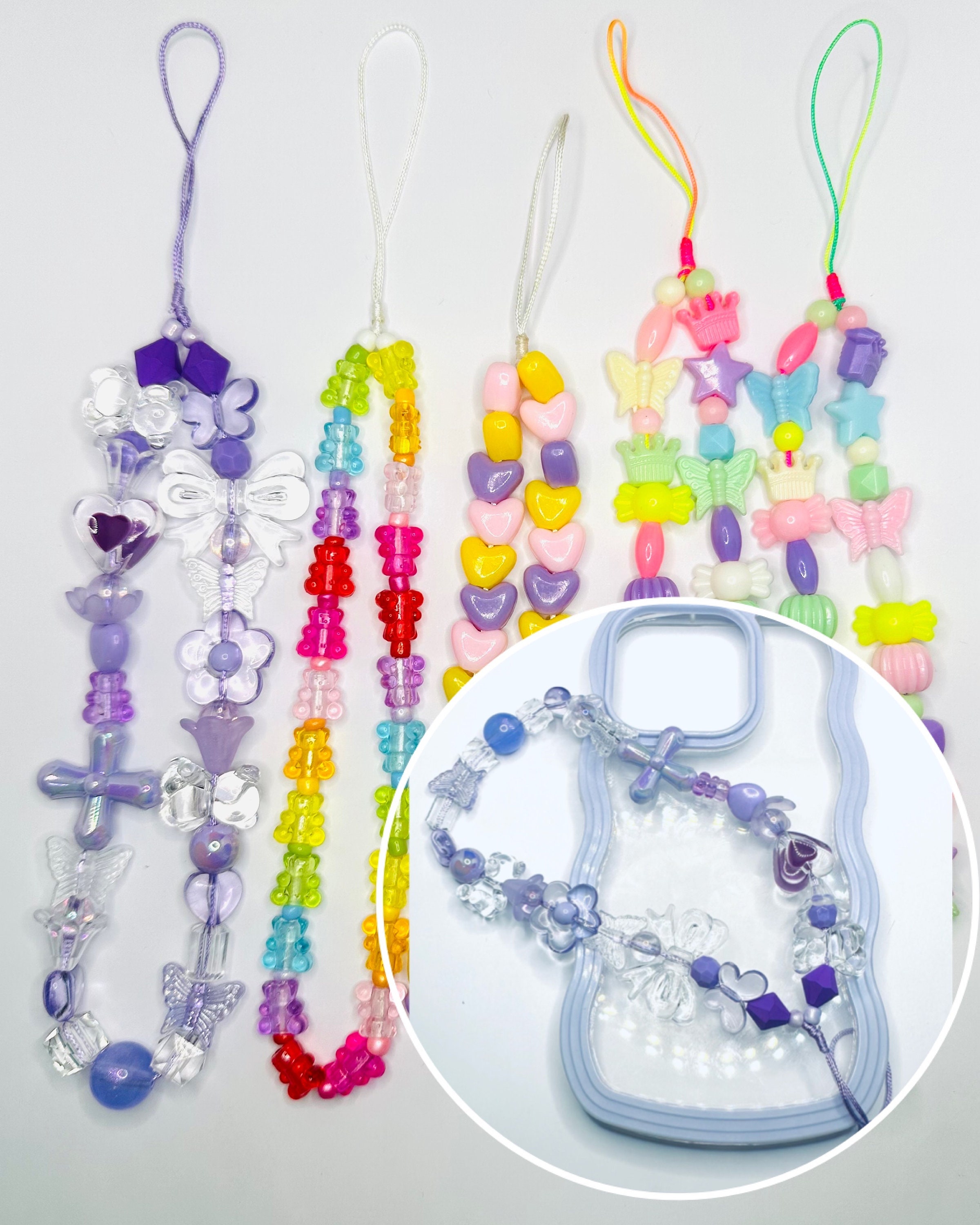 Lanière Téléphone XFSRG Cordon Telephone Portable Bijoux Perles Pastel Cordon Pour Bijoux De Telephone