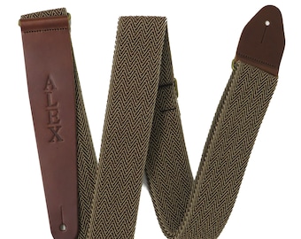 Personalised Guitar Strap / Guitarist Gift / Bassist Gift / Woven Tweed  Style Guitar Strap / Customised Guitar Strap