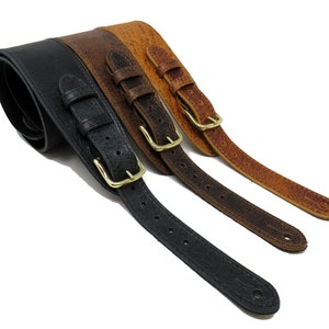 Distressed Relic Strap/ Buckle Guitar Strap / Aged Leather Strap / Electric Guitar/ Bass Guitar / Italian Leather Strap