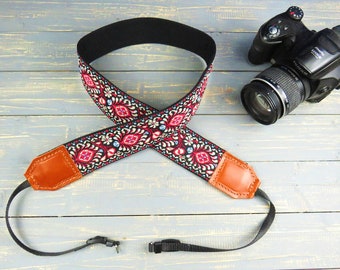 Jacquard Camera Strap / Padded Camera Strap / Camera Gift / Custom Camera Shoulder or Neck strap for DSLR