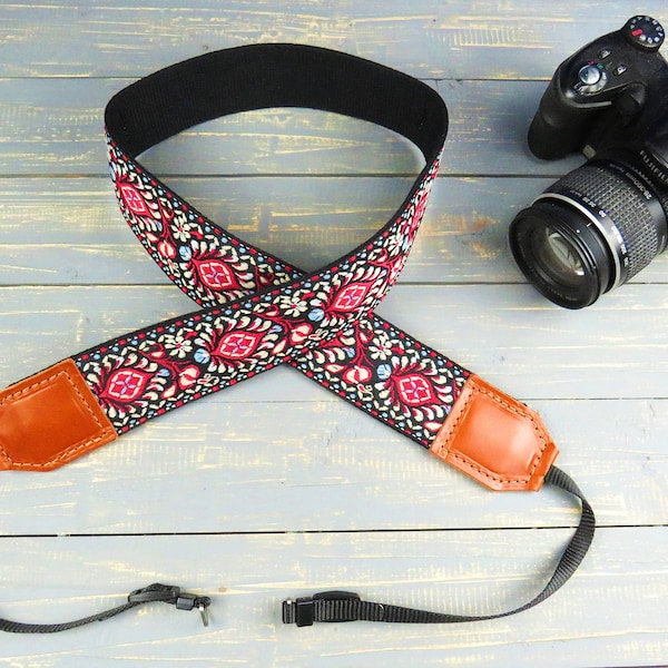 Jacquard Camera Strap / Padded Camera Strap / Camera Gift / Custom Camera Shoulder or Neck strap for DSLR