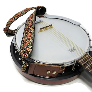 Banjo Clip Strap Adjustable Vintage 60&#39;s Hendrix Jacquard Woven Guitar Band Instrument Accessory