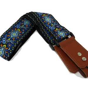 Sangle Guitare Vaguelly Banjo Strap Vintage Flower Pattern Banjo Belt Sangle Guitare électrique - 11
