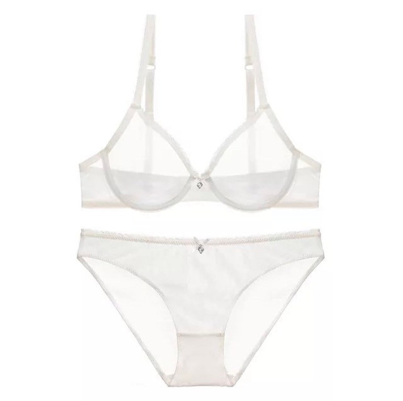 Erotic Lingerie Nude Bra & Panties Set Sheer Mesh Lingerie Set - Etsy