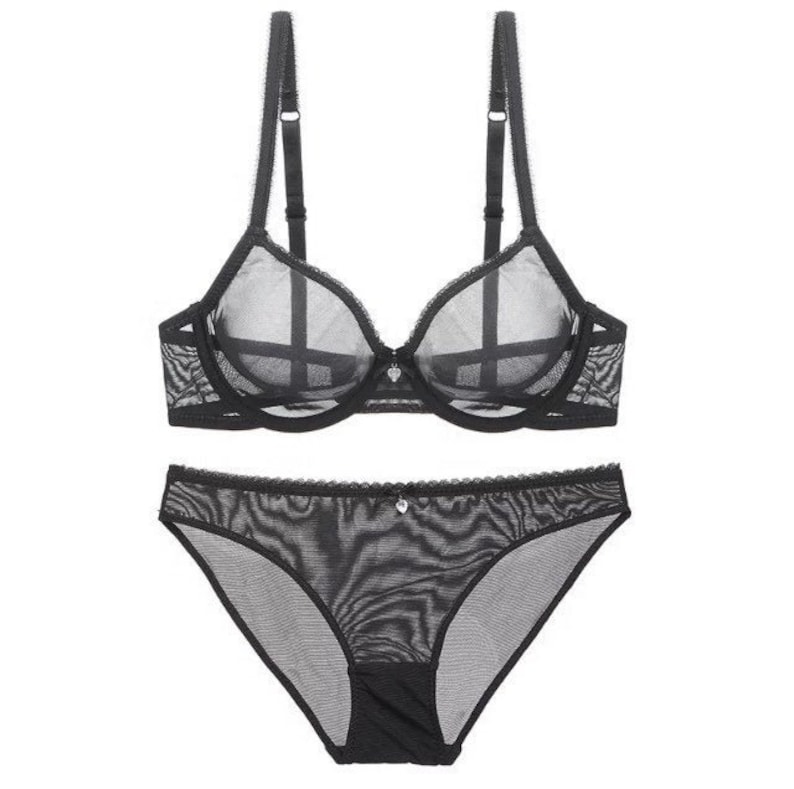 Erotic Lingerie Nude Bra & Panties Set Sheer Mesh Lingerie Set - Etsy