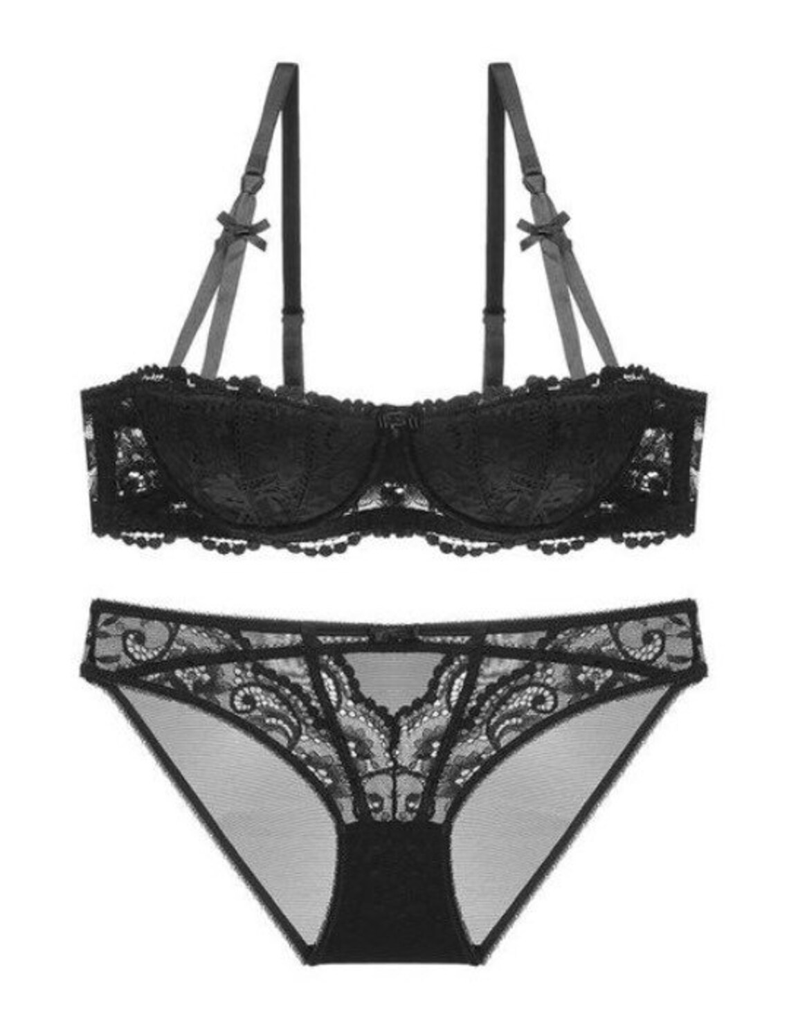 Balcony Bra & Panties Set Bra Padded See Etsy