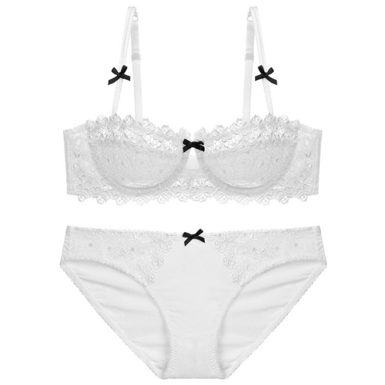 Half Cup Bra and Panties Set Honey Moon & Bridal Lingerie Etsy