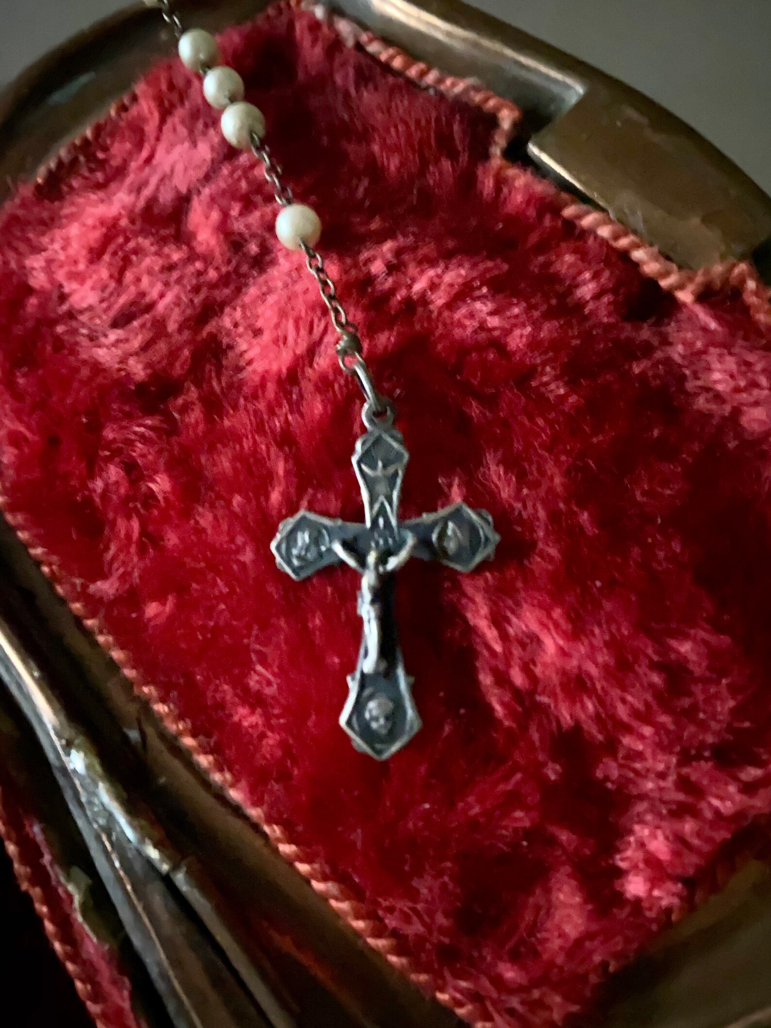 Antique Rosary Beads/antique Rosary With Cross Pendant/antique Etsy